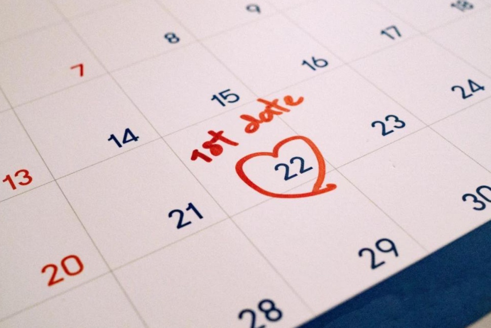 First Date Written on Calendar