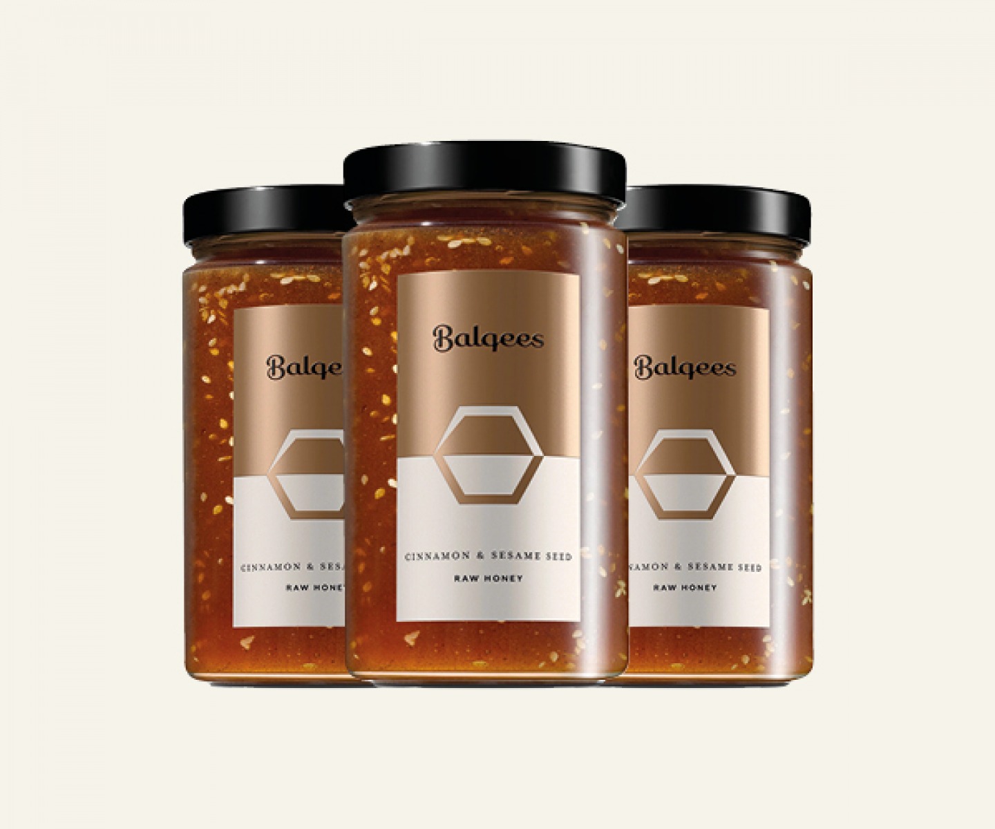 Cinnamon and sesame seed honey