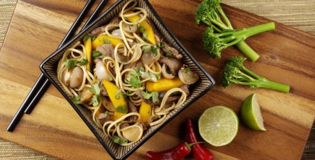 Teriyaki Beef, Mango and Shallot Stir Fry