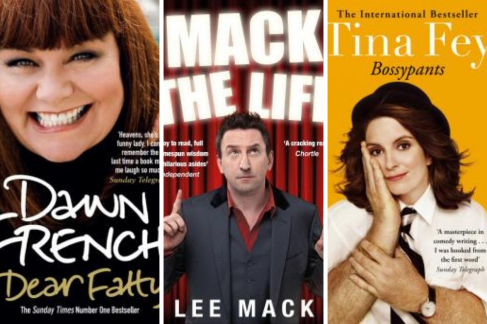 Book covers by Dawn French, Lee Mack and Tina Fey