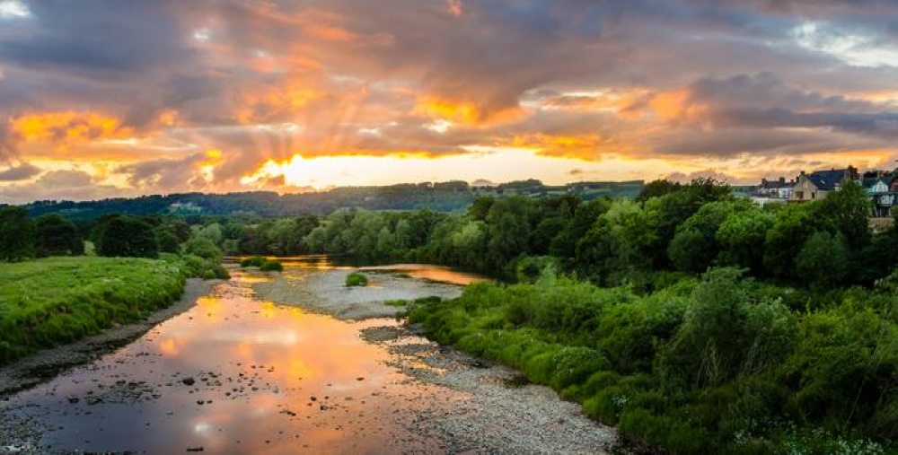 Sunset over the river