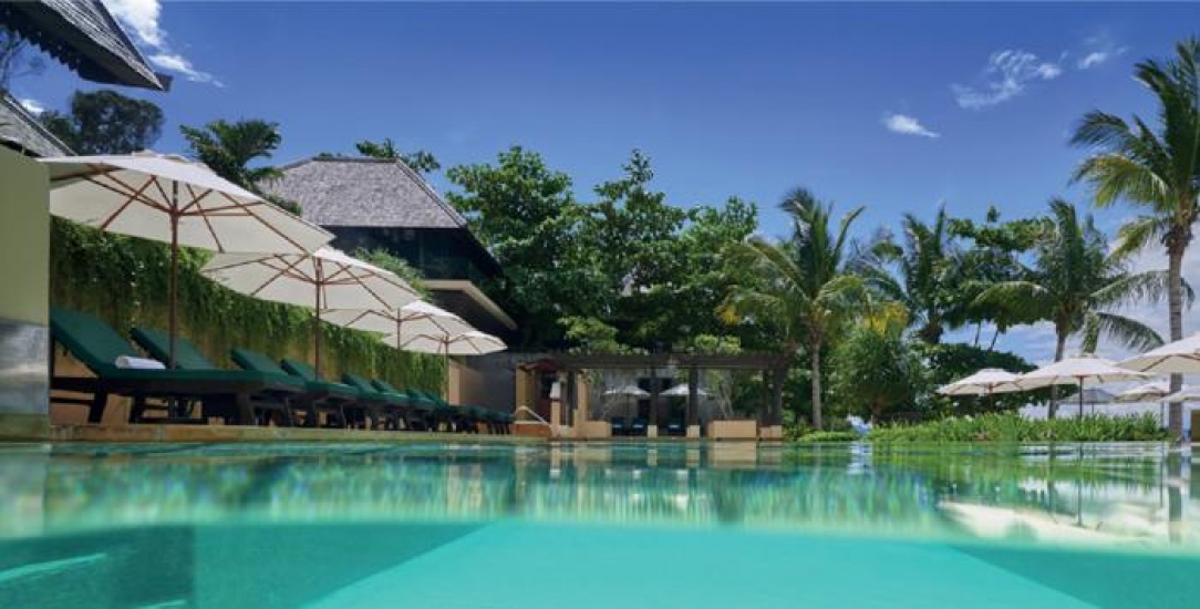 Swimming pool and palm trees