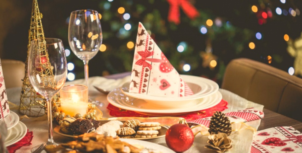 Christmas dinner table