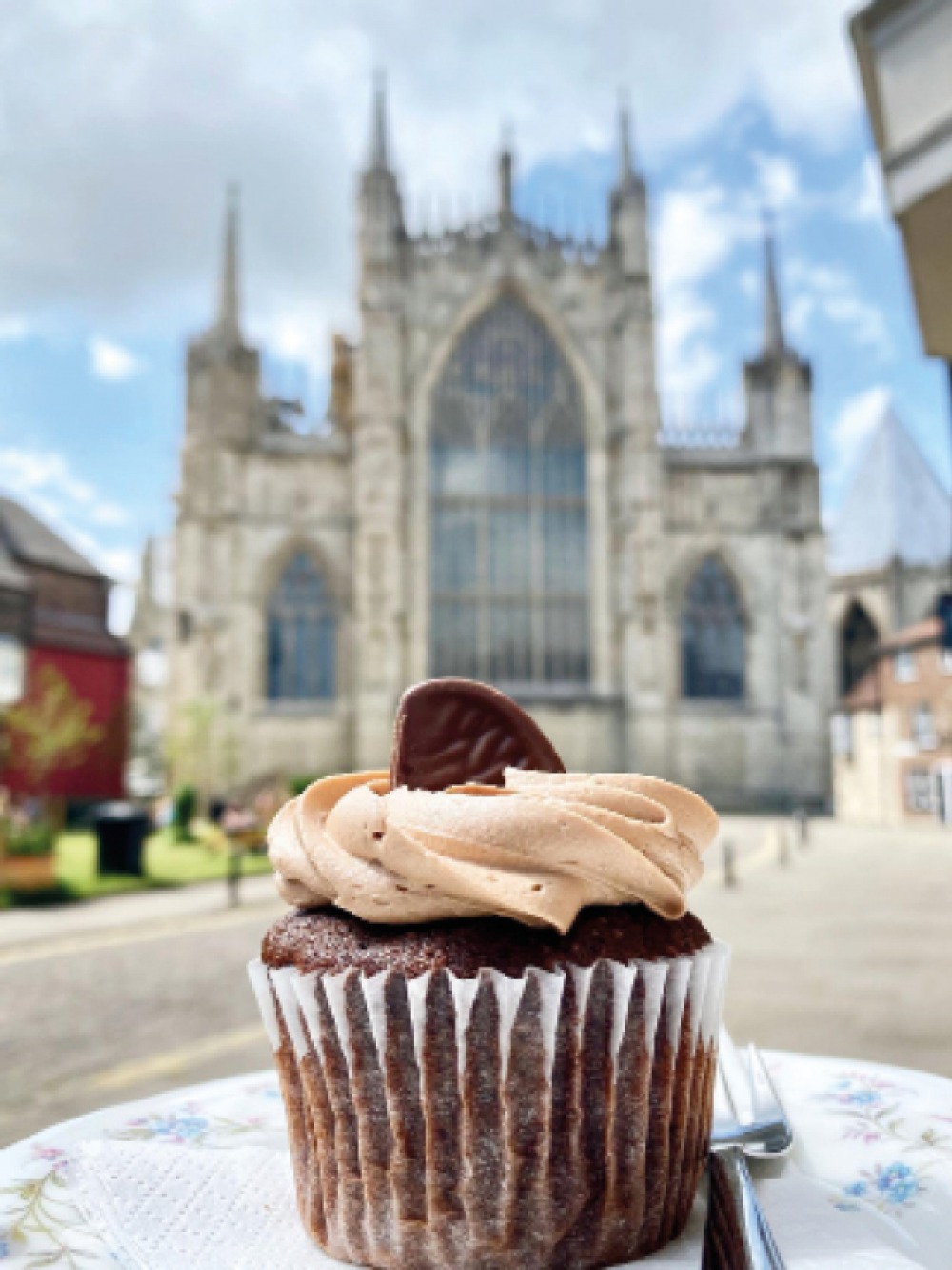 Cupcake with York Minster in the background