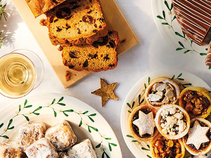 Table set with pastries and sweet bakes