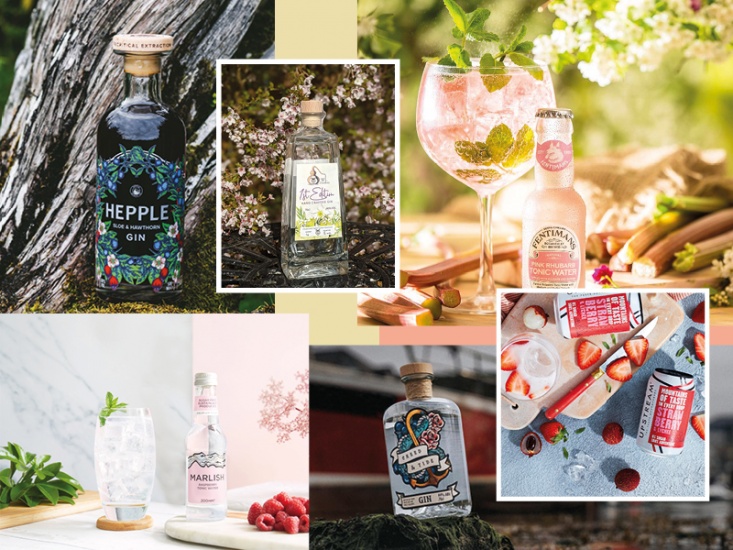 Collage of spirit bottles and mixers
