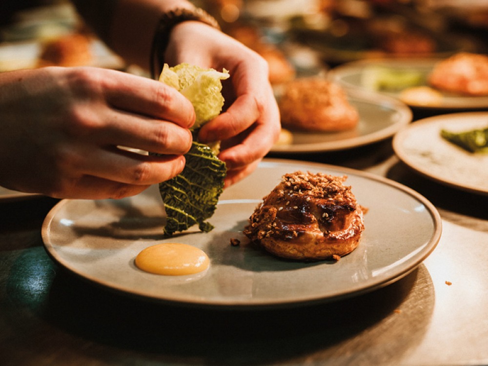 Food being plated up