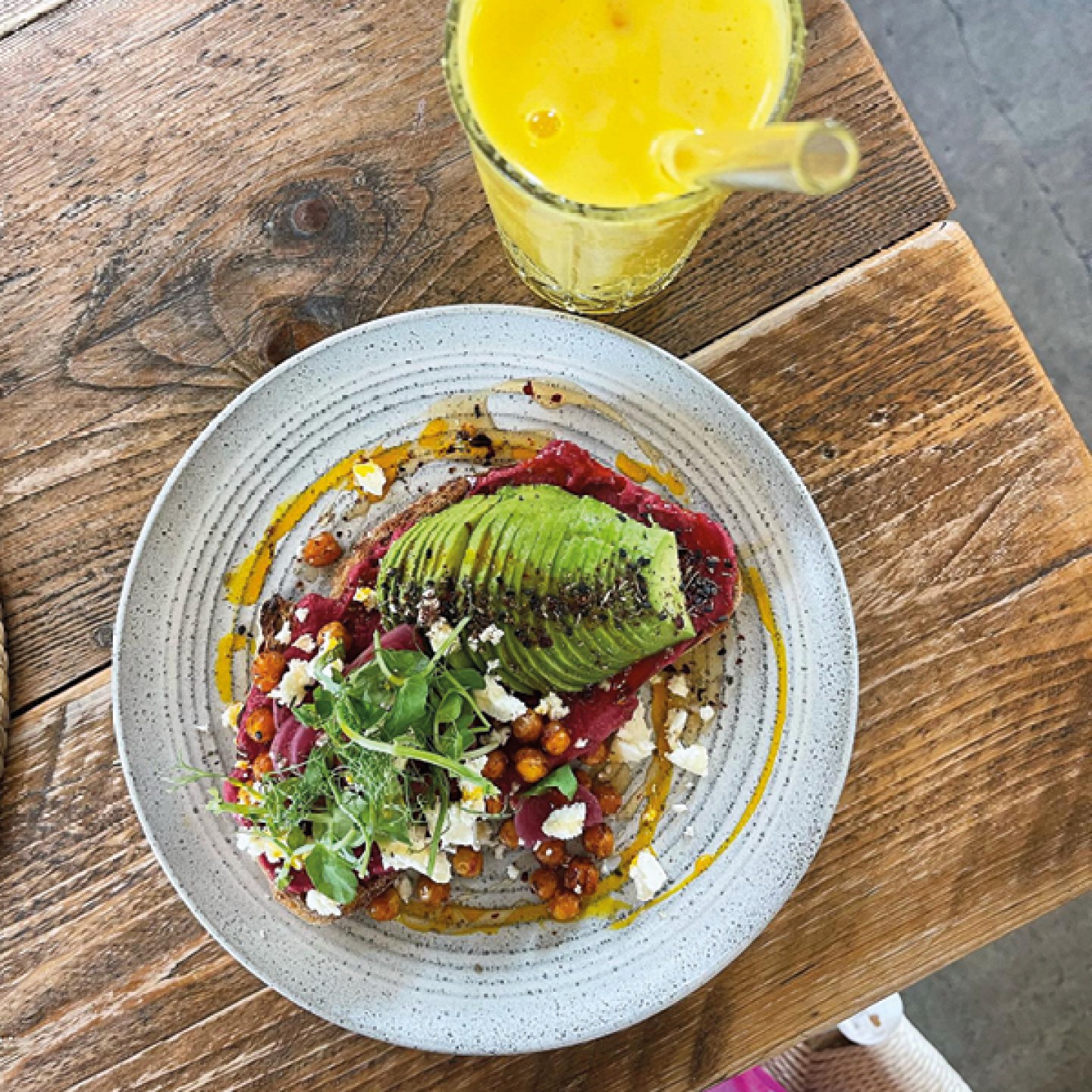 Avocando on toast at Flamingo Café