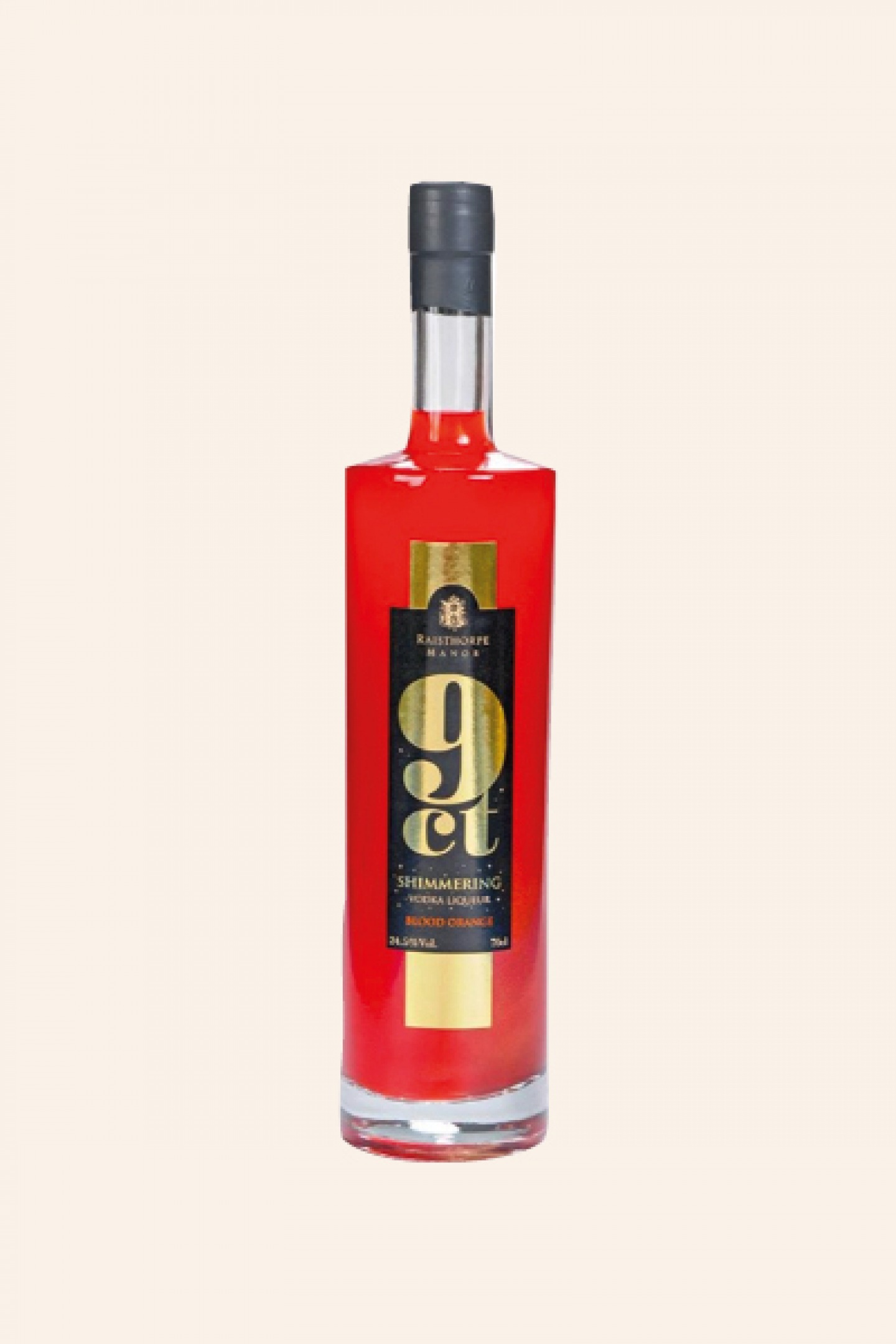Shimmering blood orange vodka liqueur
