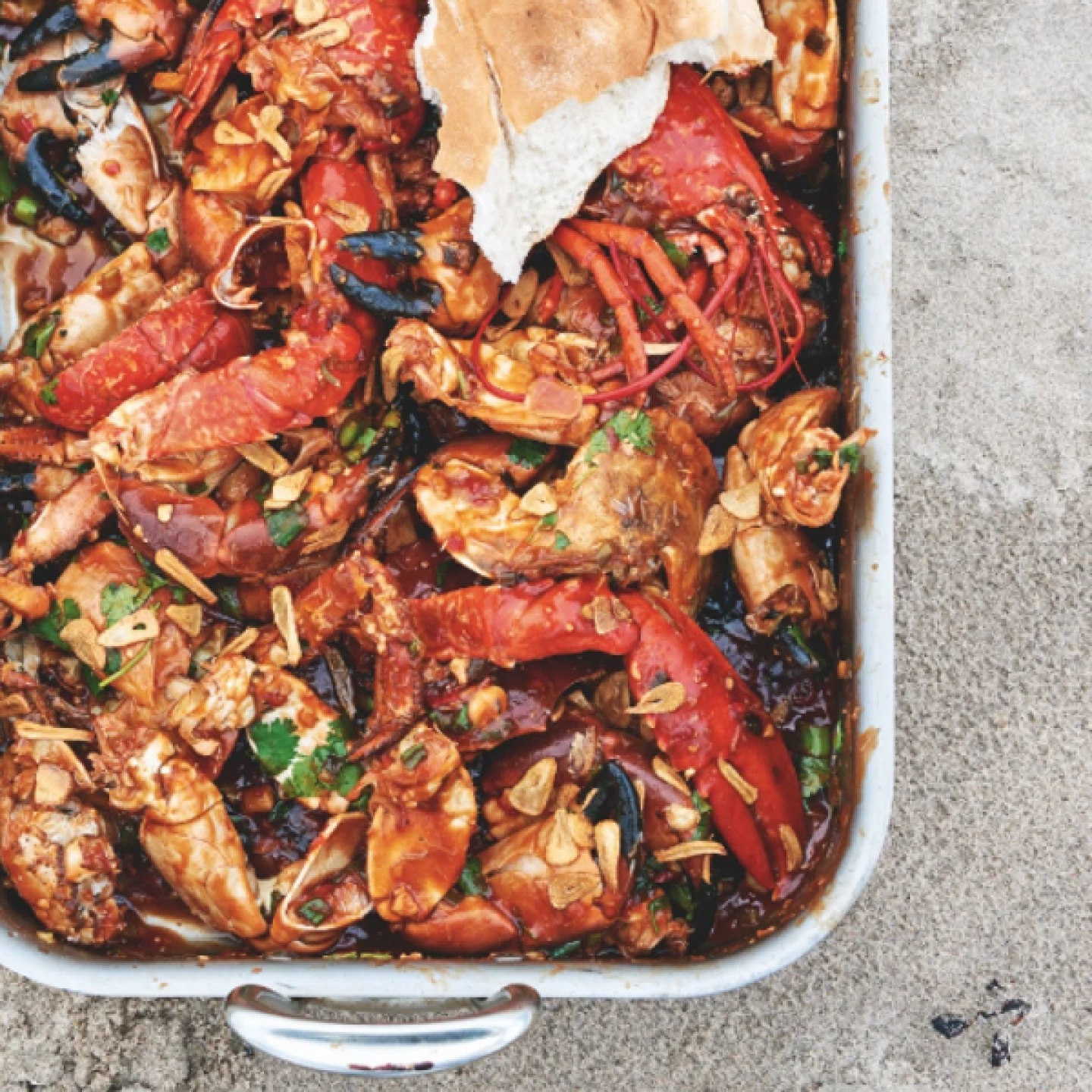 Singaporean Crab with Stottie Cake