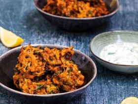 Wild Garlic and Courgette Fritters with Garlic and Herb Yoghurt