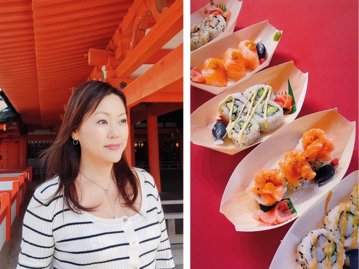 Mako Wilson from Sushi Discovery | bamboo trays of Sushi