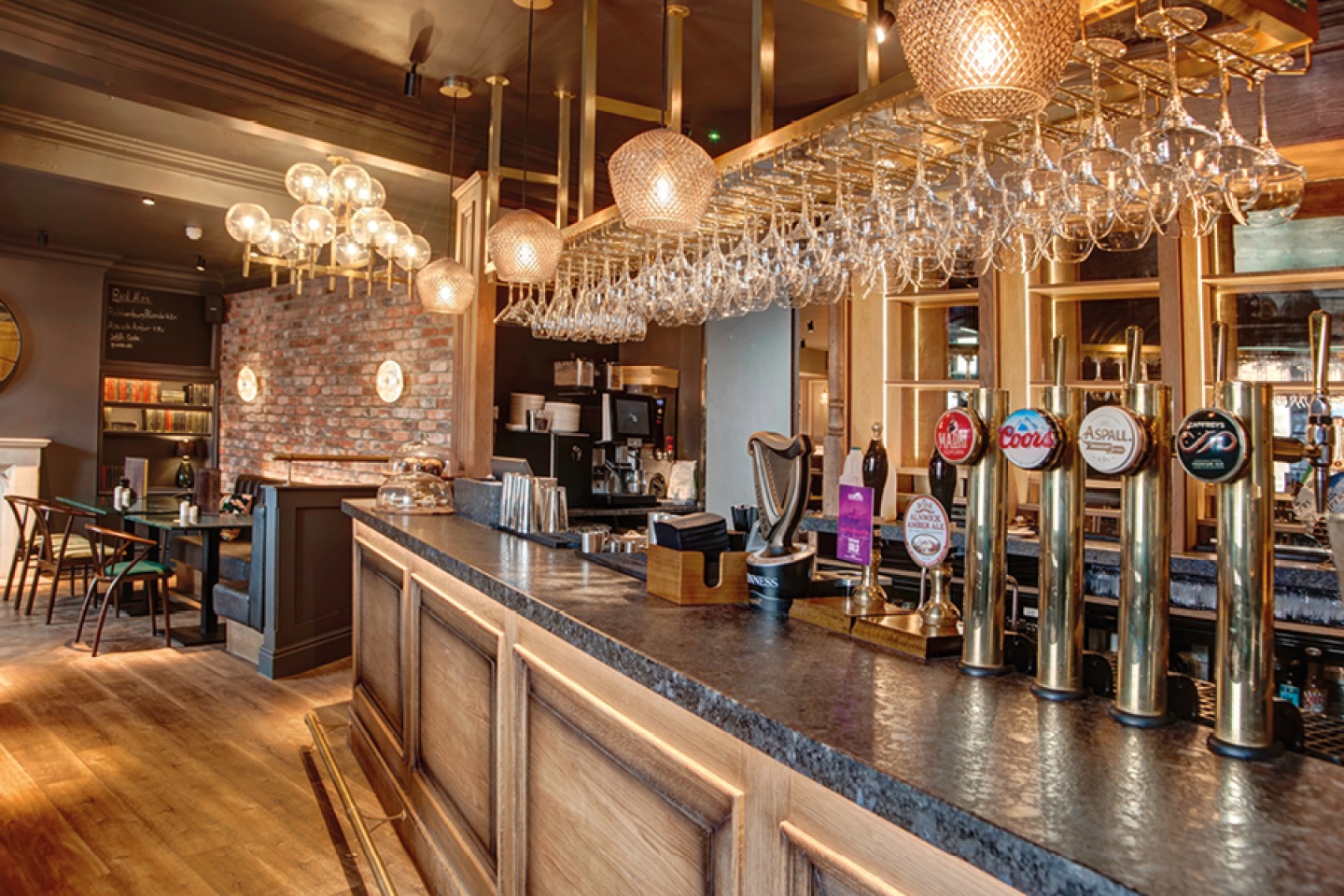 wooden bar at The Lord Crewe Bamburgh