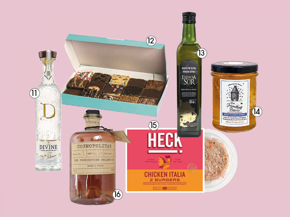 collage of food products