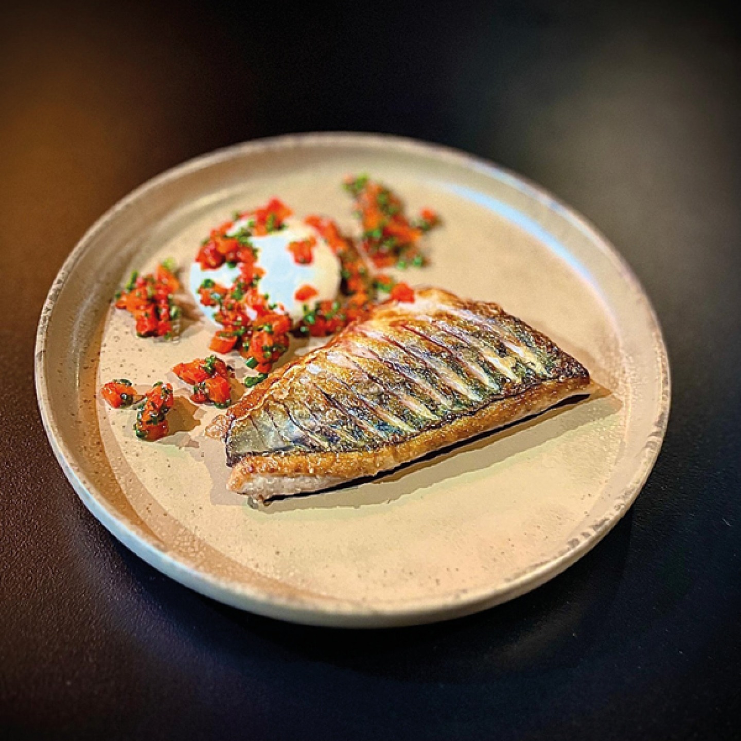 Grilled fish dish