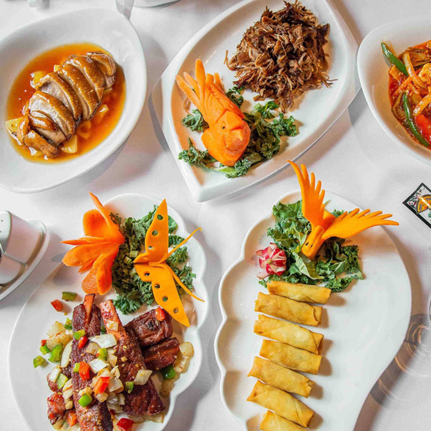 Selection of oriental dishes