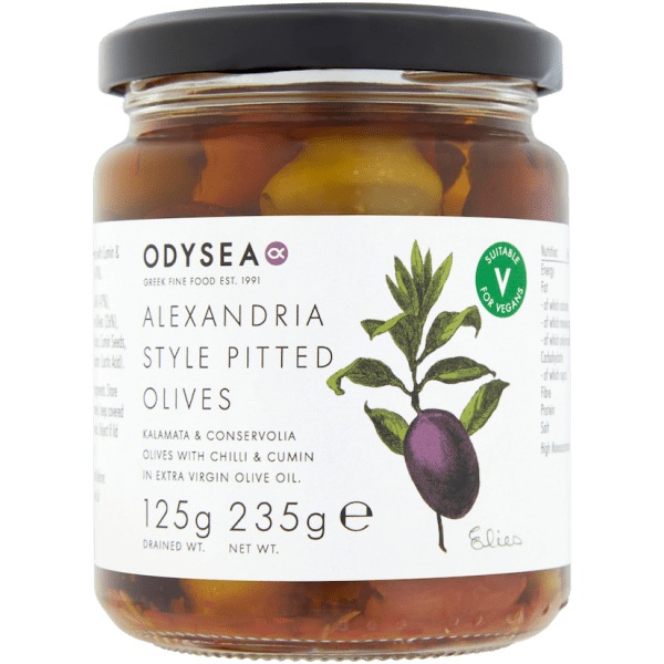 Alexandria-style pitted olives, Odysea