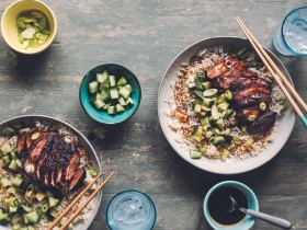 Five-Spice Hoisin Duck and Rice Bowls
