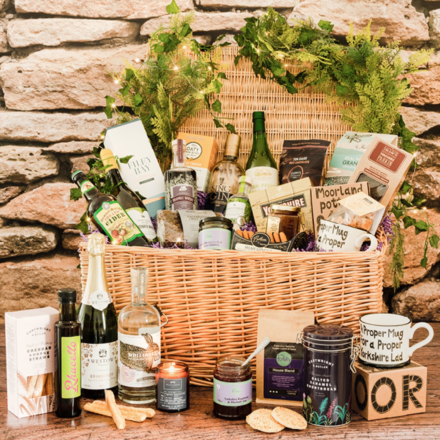 Hamper box full of goods