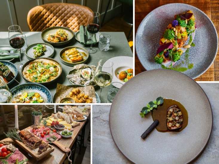 collage of food plates