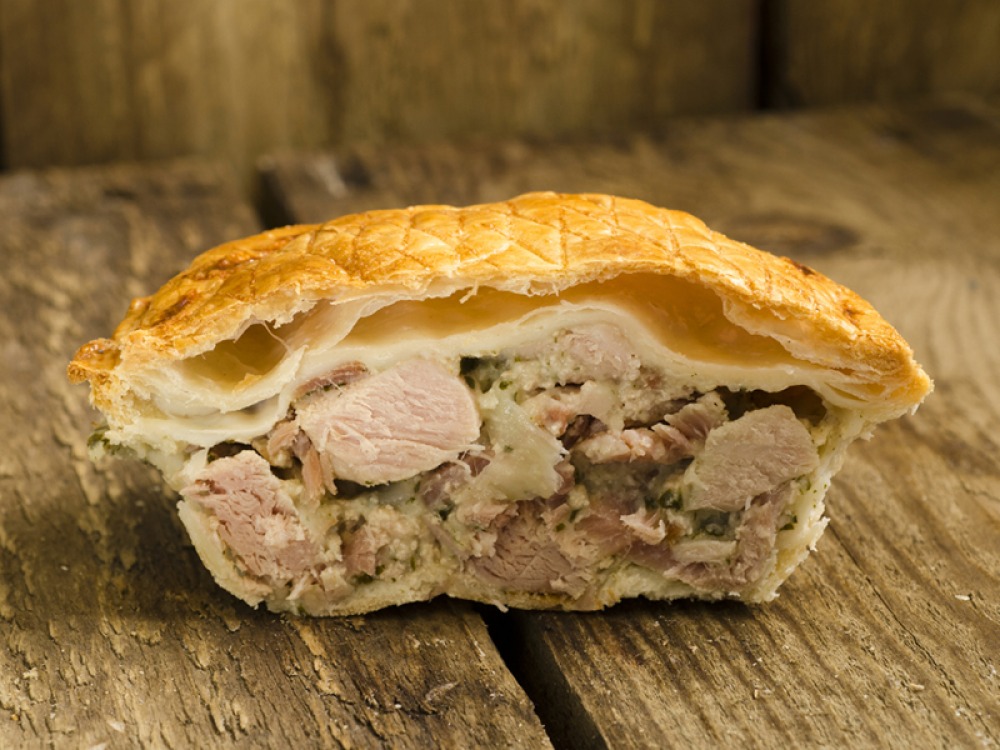 Pie cut in half