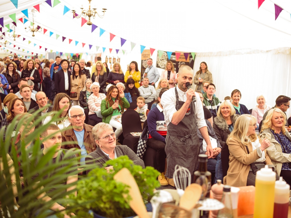 Chef doing a live talk