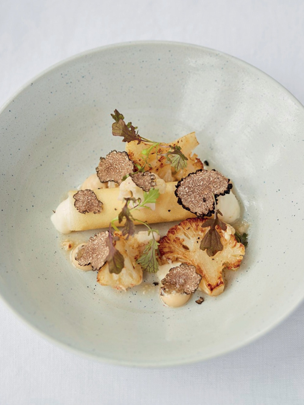 Cauliflower dish plated up