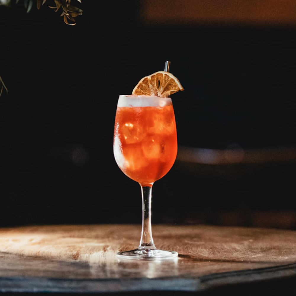 Orange spritz cocktail