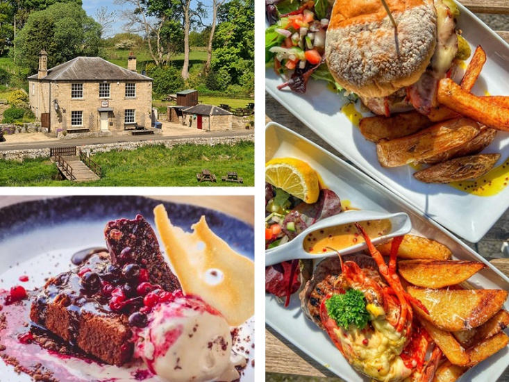 Top Left: The Ox Inn, Bottom Left: Caboose at Blyth Boathouse, Right: Bewicks Kitchen & Coffee House