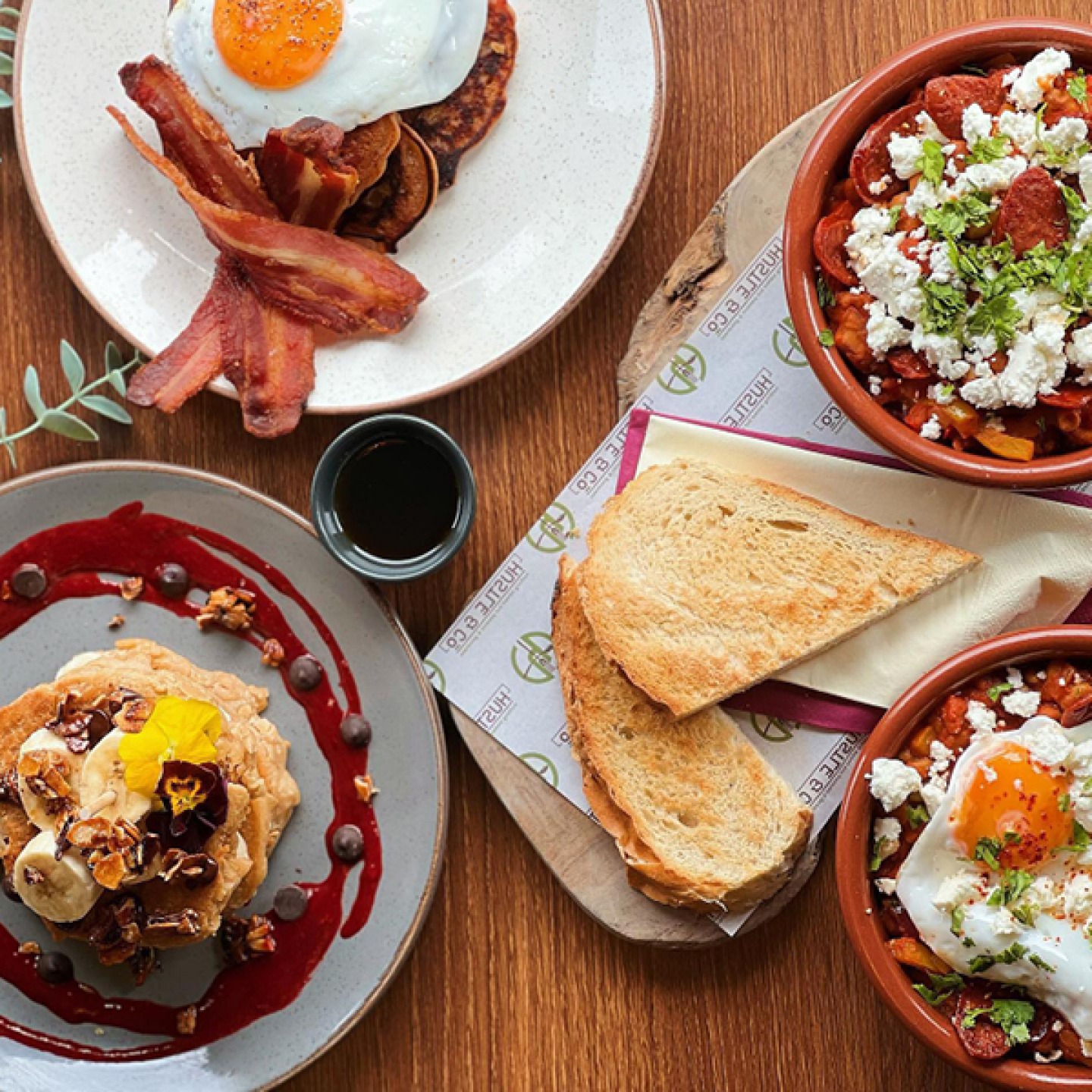 selection of breakfast food