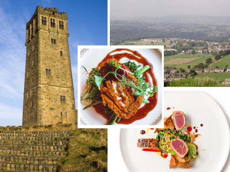 collage image of food and countryside