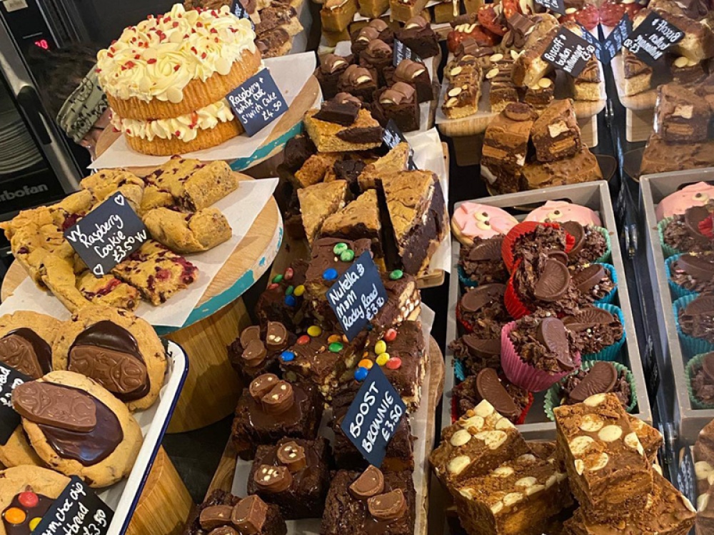 cakes on display