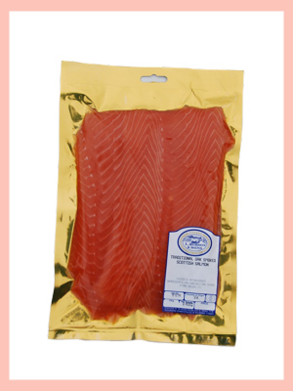 Oak smoked salmon slices