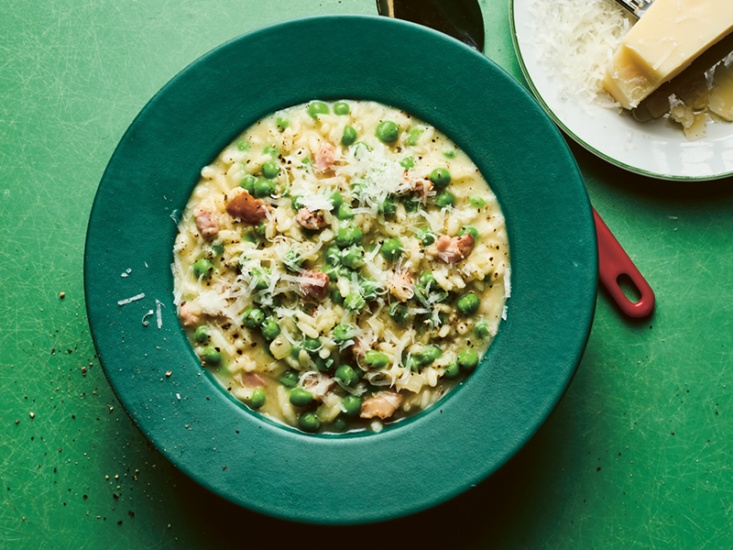 Risotto with Pancetta, Peas and Parmesan