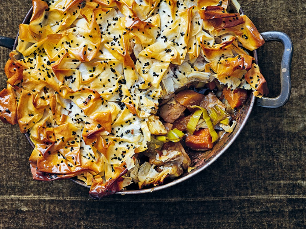 Tandoori Spiced Celeriac and Butternut Squash Pie