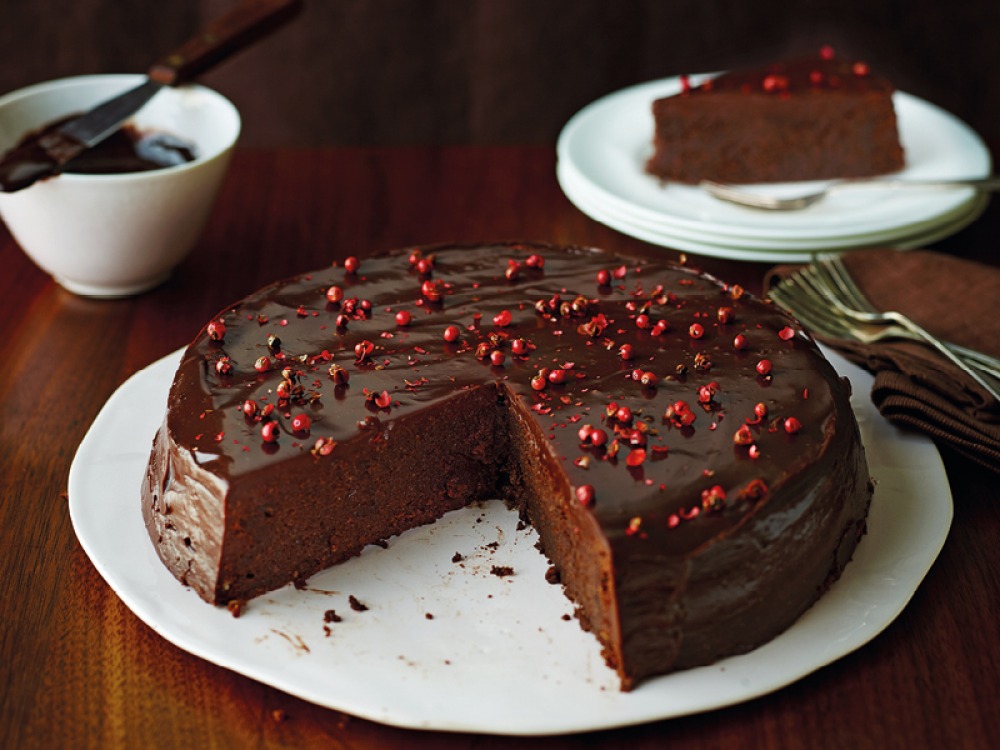 Chocolate and Pink Peppercorn Torte