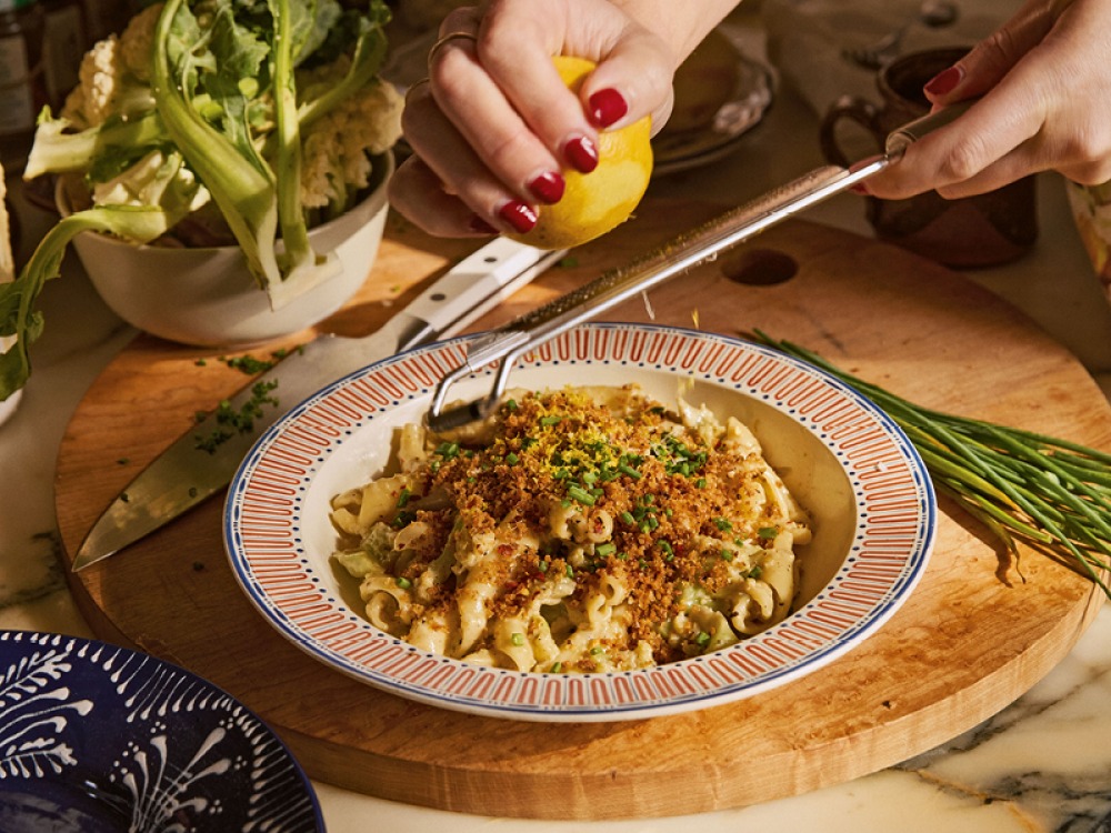 Creamy Cauliflower Pasta with Pecorino Breadcrumbs
