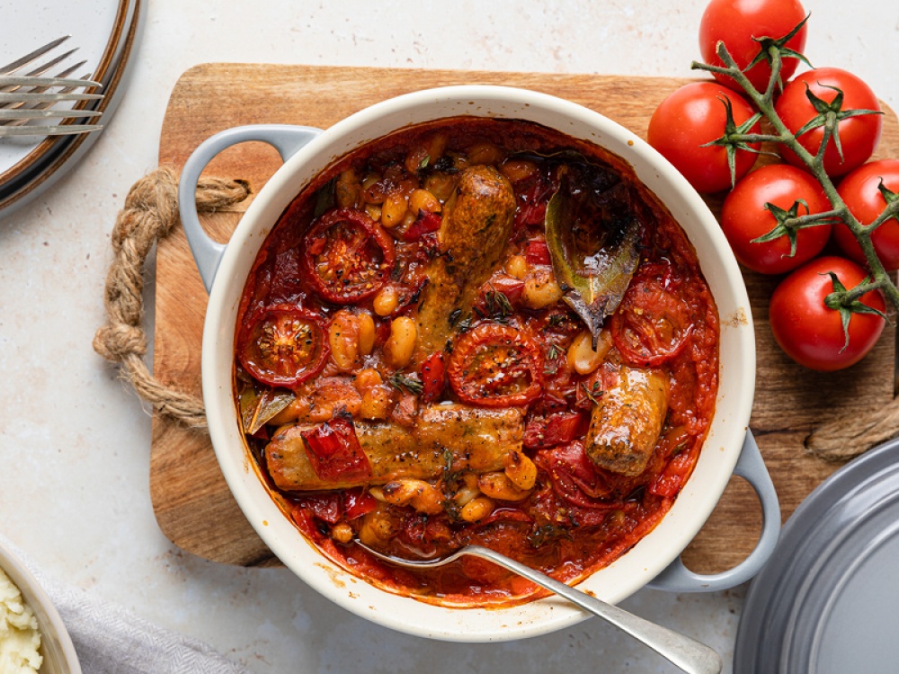 Tomato and Veggie Sausage Casserole