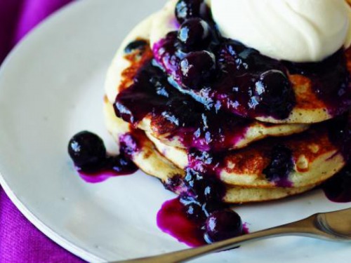 Buttermilk Blueberry Pancakes with Blueberry Lime Sauce Recipe