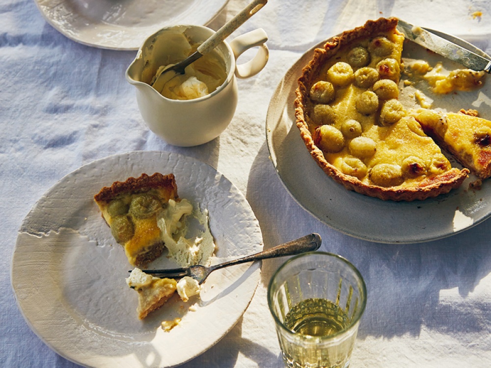 Gooseberry & Elderflower Spelt Tart