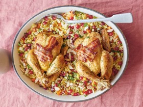 ROAST POUSSINS WITH JEWELLED RICE