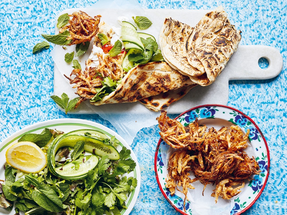 Spiced Bhaji Naan Wraps