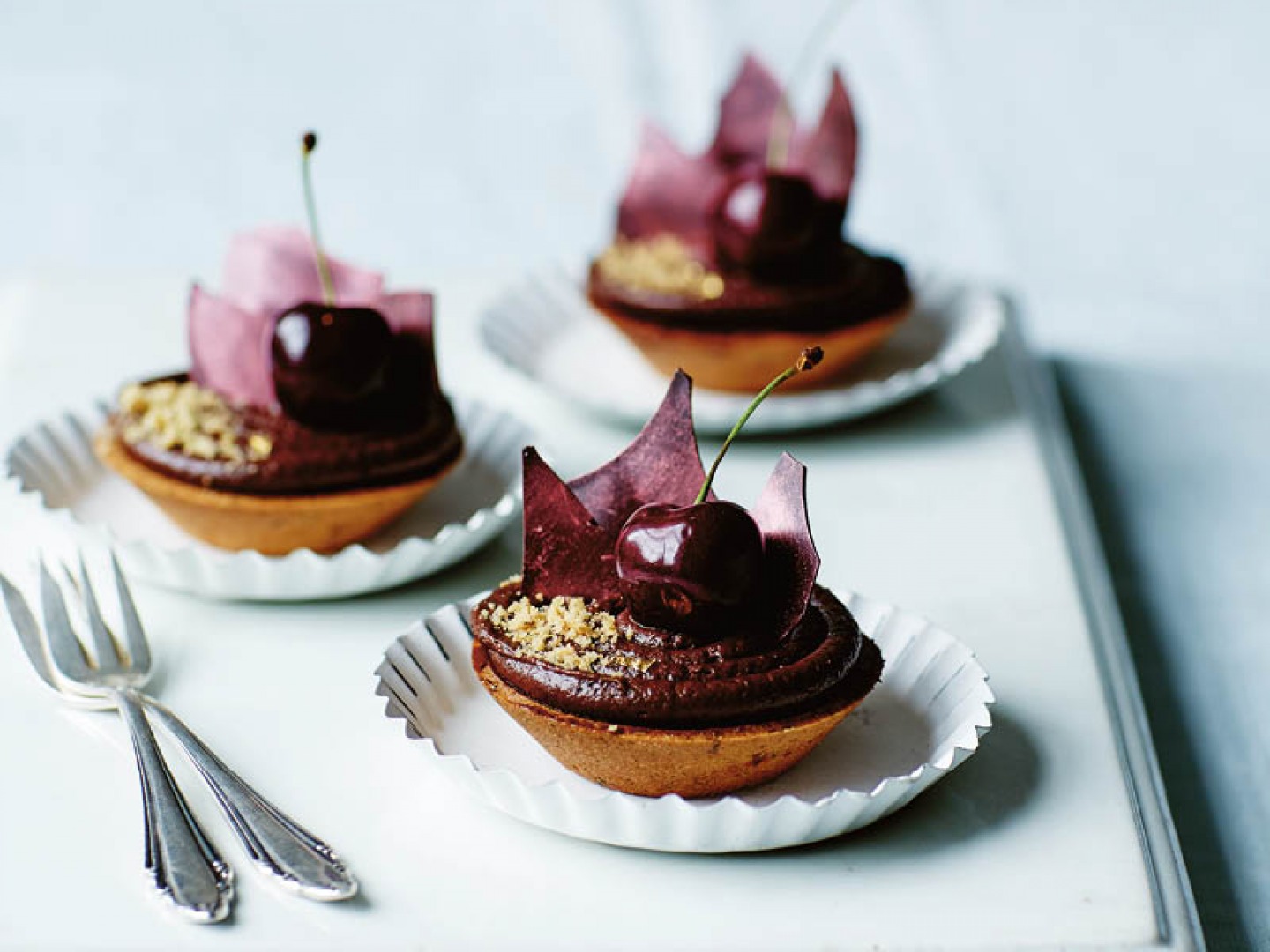 Chocolate and Cherry Tarts