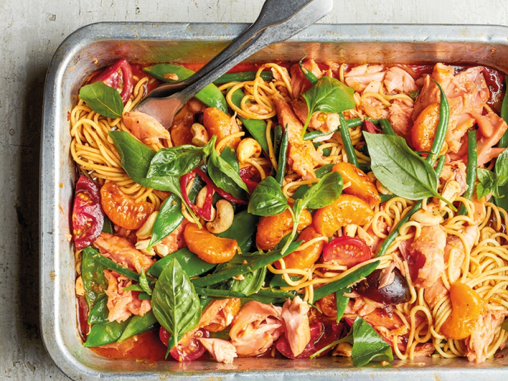 CRISPY SALMON, CLEMENTINE & NOODLE SALAD