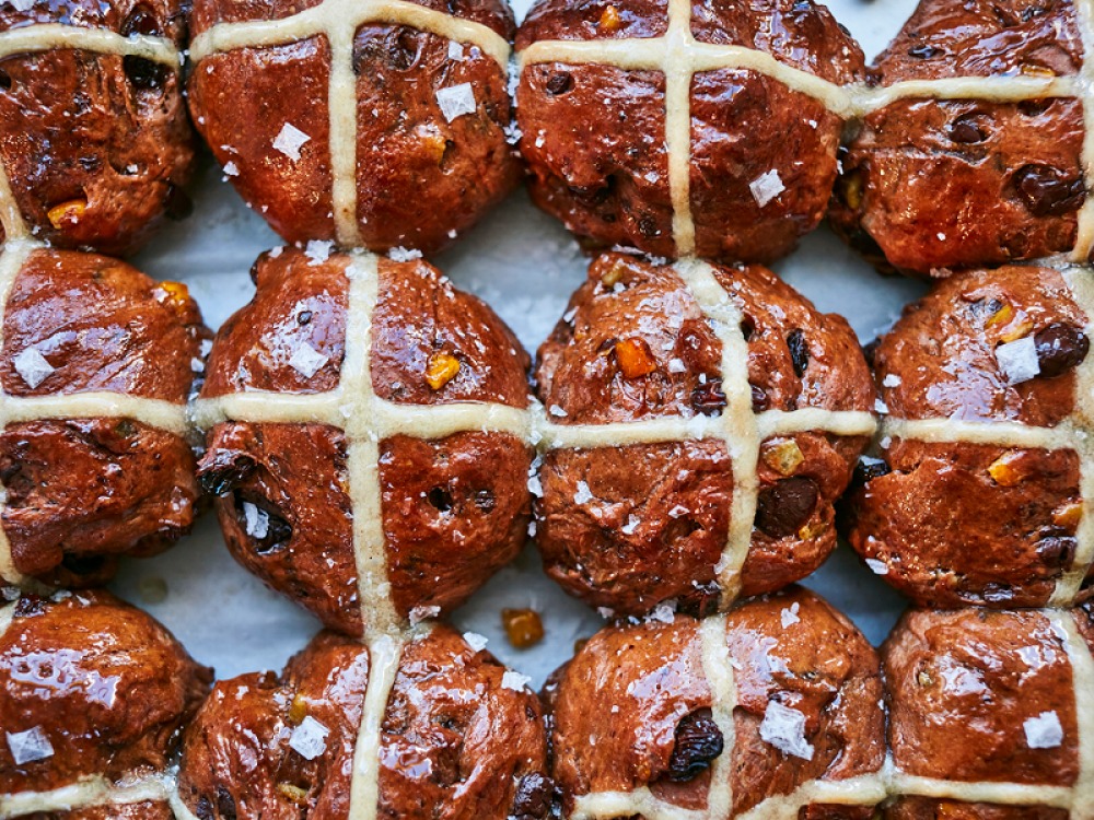 Chocolate Hot Cross Buns