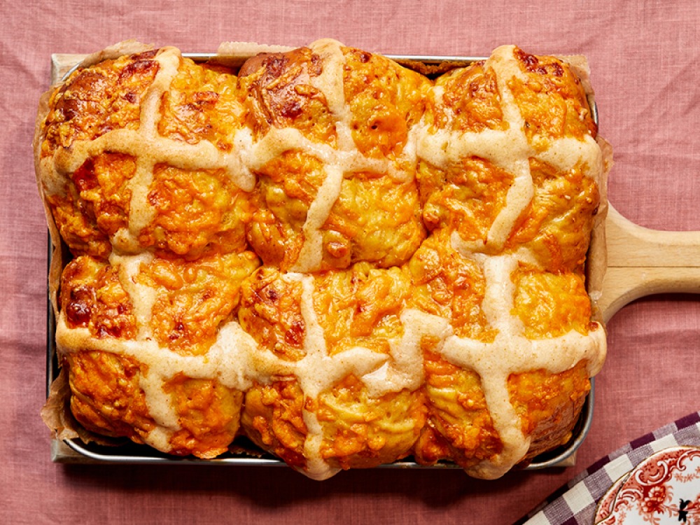 Cheese and Chilli Hot Cross Buns