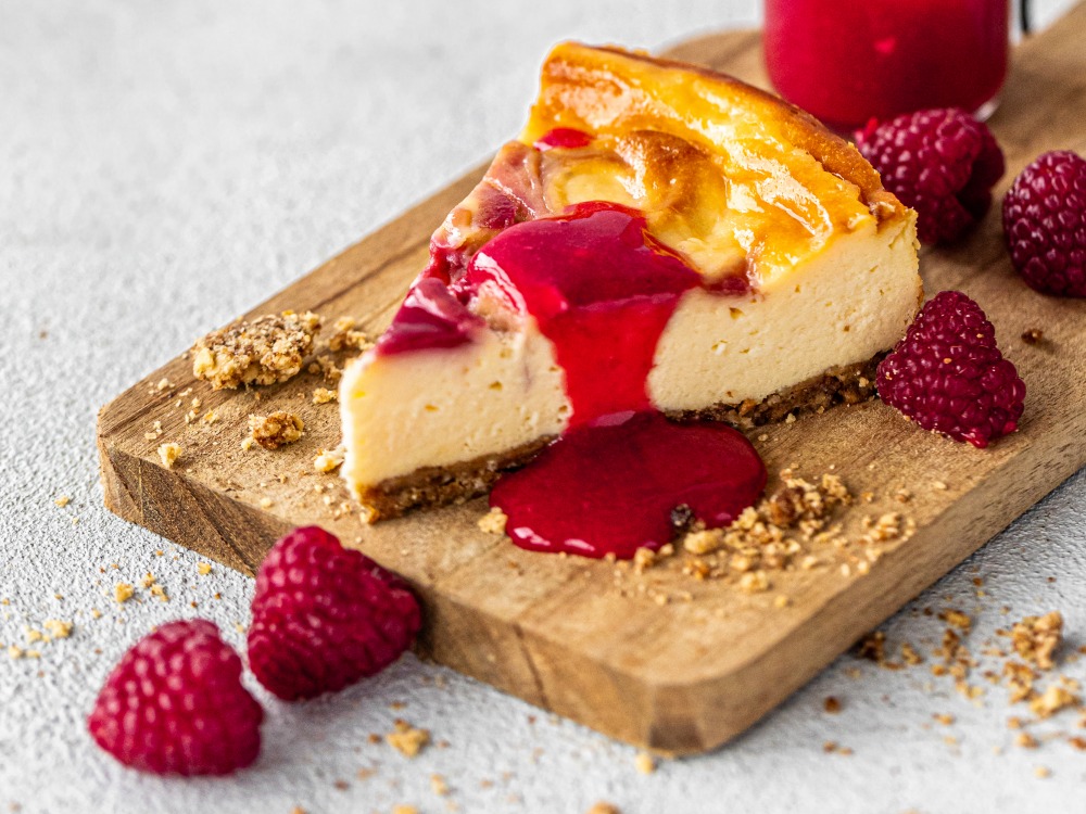 Baked Raspberry & Grasmere Gingerbread Cheesecake
