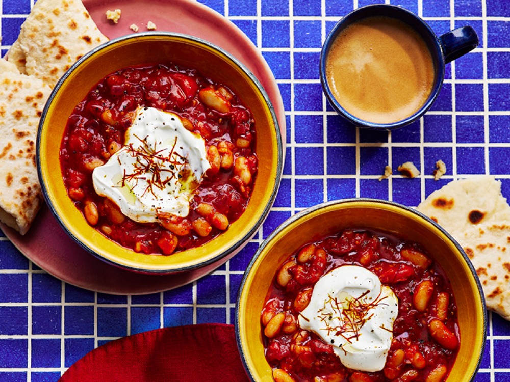 Easy Harissa Beans with Greek Yogurt