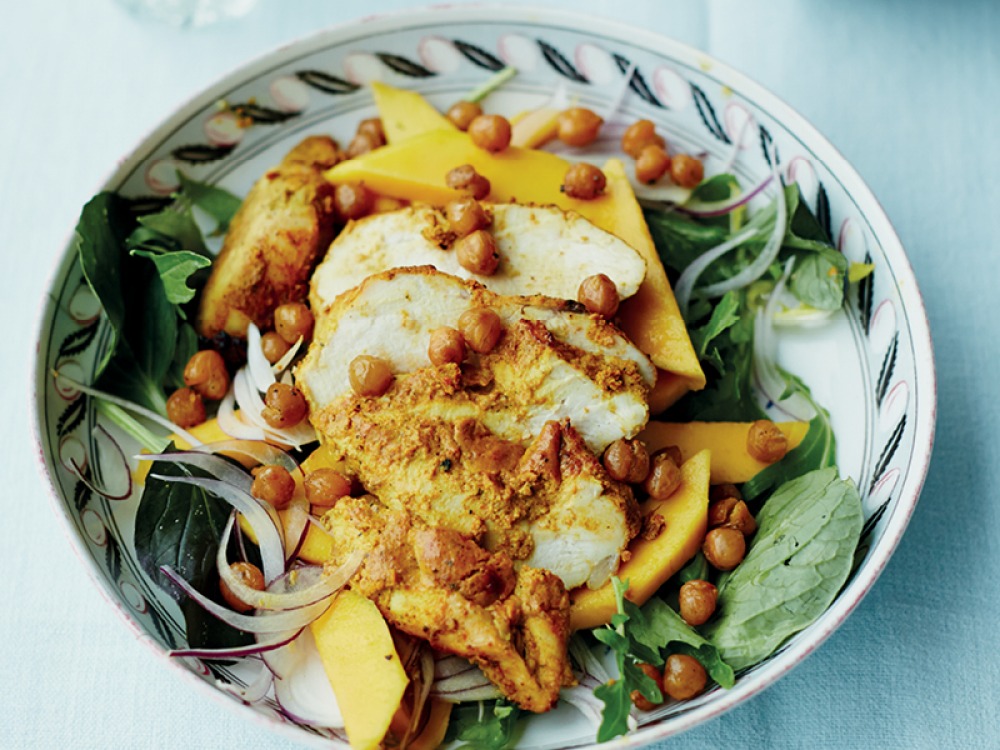 Tandoori Chicken Salad with Crisp Chickpeas & Mango