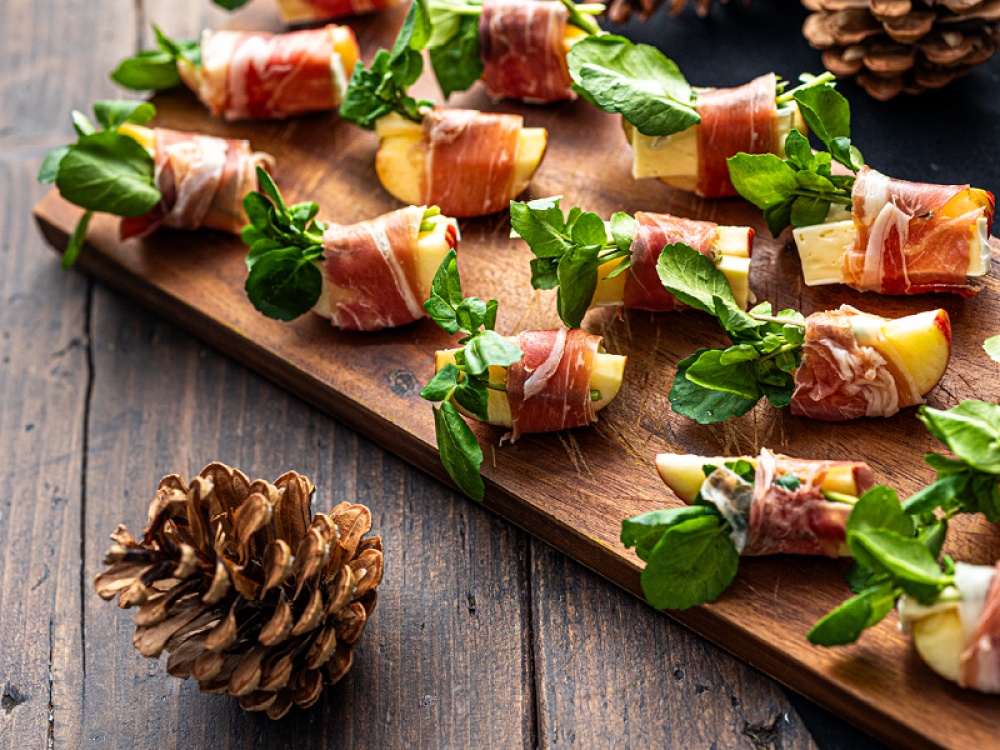 Christmas Apple, Brie and Parma Parcels